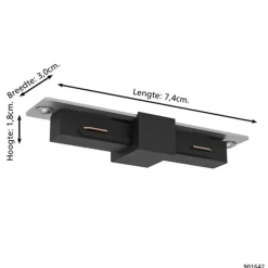 Audio & Video Accessoires > Eglo EasyTrack railverlichting koppelstuk recht zwart