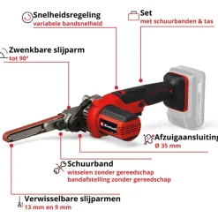 Accu Schuurmachine|Schuurmachines > EINHELL 18V bandschuurmachine / powerfile TE-BF 18 LI (zonder accu)