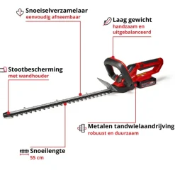 Heggenscharen > EINHELL 18V heggenschaar GC-CH 1855/1 kit incl 2.5Ah accu en lader