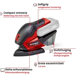 Accu Schuurmachine|Schuurmachines > EINHELL 18V multischuurmachine TE-OS 18/150 LI (zonder accu)