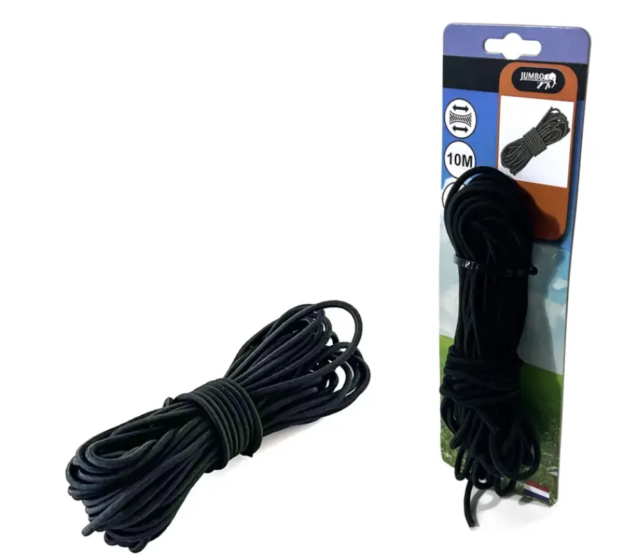 Aanhanger Accessoires > Jumbo Elastiek koord 4 mm zwart 10 m