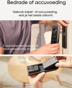 Intercoms & Deurbellen|Elektronische Beveiliging > Eufy Video Deurbel E340 met Chime