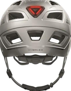 Fietskleding > Abus Fietshelm Hyban 2.0 signal silver M