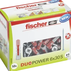 Fischer Universeelplug DuoPower 6x30mm met schroef 50 stuks