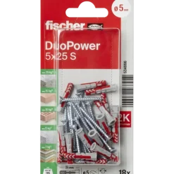 Fischer Universeelplug DuoPower 5x25mm met schroef 18 stuks