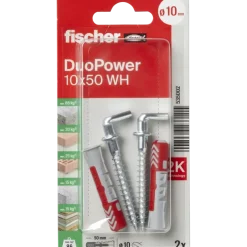 Fischer Universeelplug DuoPower 10x50mm met schroefduim 2 stuks