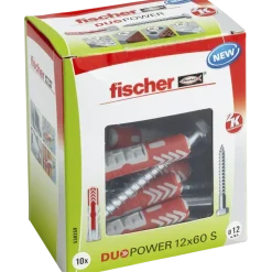 Fischer Universeelplug DuoPower 12x60mm met zeskantschroef 10 stuks
