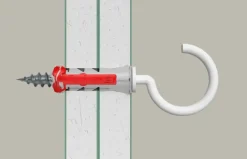 Fischer Universeelplug DuoPower 6x30mm met witte schroefhaak 6 stuks