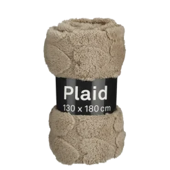 Fleece plaid hart bruin 130 x 180 cm