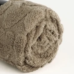 Fleece plaid hart bruin 130 x 180 cm