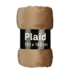 Fleece plaid taupe - l180xb130cm