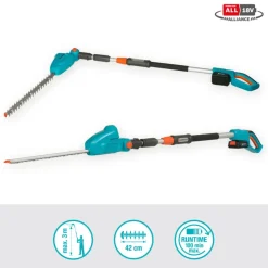Heggenscharen > Gardena 18V heggenschaar telescopisch THS 42 cm incl. accu + lader