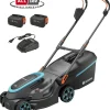 Grasmaaiers > Gardena 2x18V grasmaaier Powermax P4A 37cm incl. twee 4.0Ah accu's + lader