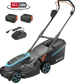 Grasmaaiers > Gardena 2x18V grasmaaier Powermax P4A 37cm incl. twee 4.0Ah accu's + lader