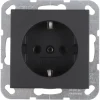 Inbouw Schakelmateriaal|Stopcontacten & Overige Contactdozen > Gira E2 Inbouw Enkel Geaard Stopcontact Mat Zwart