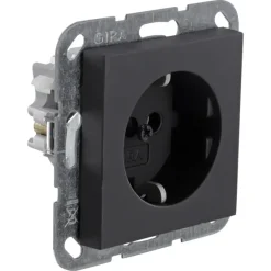 Inbouw Schakelmateriaal|Stopcontacten & Overige Contactdozen > Gira E2 Inbouw Enkel Geaard Stopcontact Mat Zwart