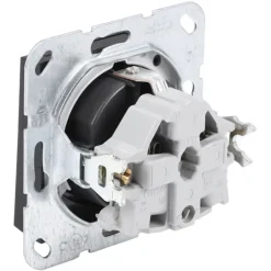Inbouw Schakelmateriaal|Stopcontacten & Overige Contactdozen > Gira E2 Inbouw Enkel Geaard Stopcontact met Klepje Mat Zwart