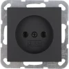 Inbouw Schakelmateriaal|Stopcontacten & Overige Contactdozen > Gira E2 Inbouw Enkel Stopcontact Mat Zwart