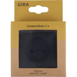 Inbouw Schakelmateriaal|Stopcontacten & Overige Contactdozen > Gira E2 Inbouw Enkel Stopcontact Mat Zwart