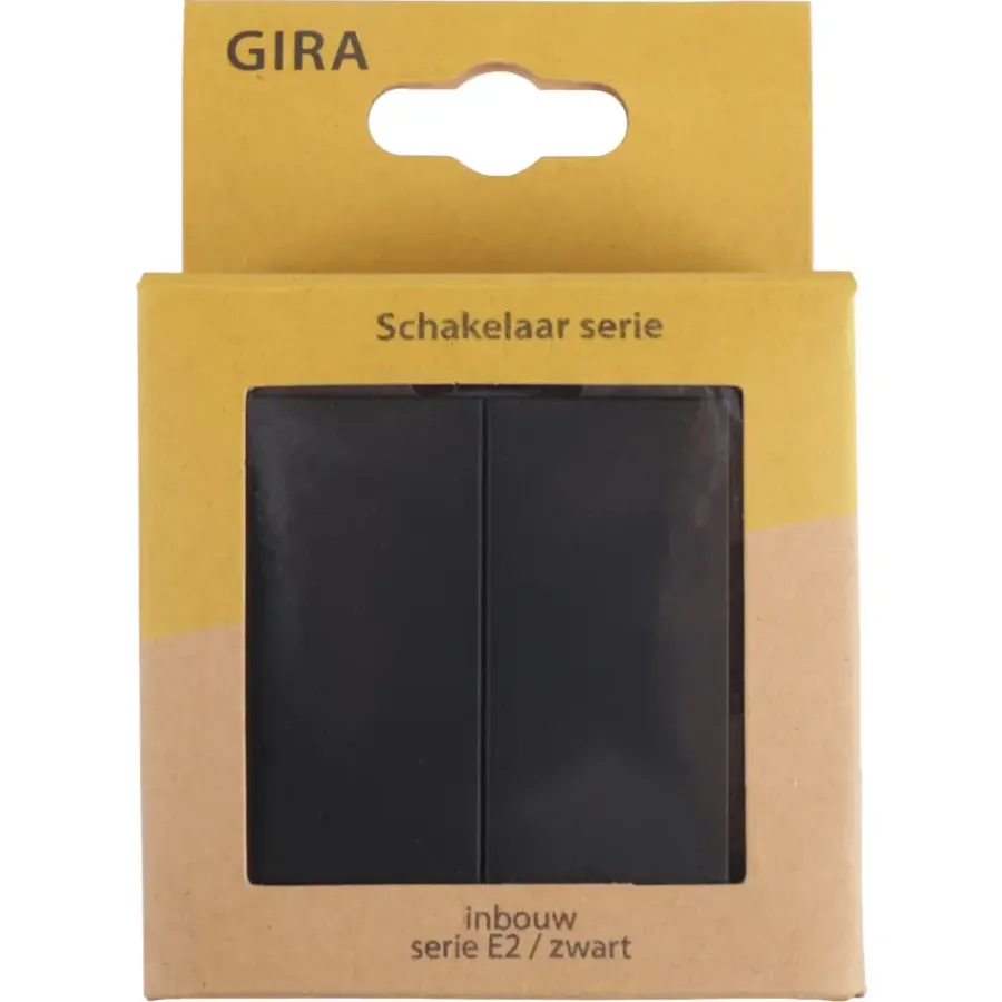 Schakelaars|Stopcontacten & Overige Contactdozen > Gira E2 Inbouw Serieschakelaar Mat Zwart