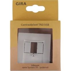 Afdekramen|Inbouw Schakelmateriaal > Gira ST55 Afdekplaat USB Wit