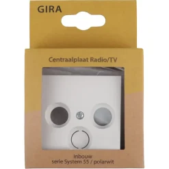 Inbouw Schakelmateriaal|Opbouw Schakelmateriaal > Gira ST55 Centraalplaat Radio/TV Wit