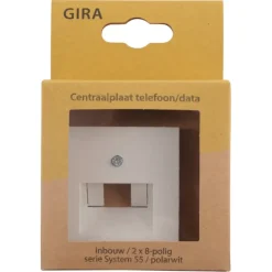 Inbouw Schakelmateriaal|Opbouw Schakelmateriaal > Gira ST55 Centraalplaat UTP Wit