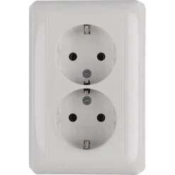 Inbouw Schakelmateriaal|Stopcontacten & Overige Contactdozen > Gira ST55 Inbouw Dubbel Geaard Stopcontact Wit