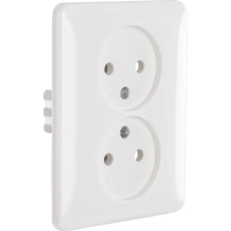Inbouw Schakelmateriaal|Stopcontacten & Overige Contactdozen > Gira ST55 Inbouw Dubbel Stopcontact Wit