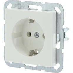 Inbouw Schakelmateriaal|Stopcontacten & Overige Contactdozen > Gira ST55 inbouw enkel geaard stopcontact wit