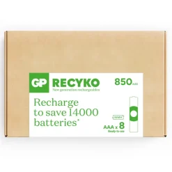 Batterijen|Oplaadbare Batterijen > GP Batterij Oplaadbaar AAA NiMH 850 mAh ReCyko 1,2V 8 stuks