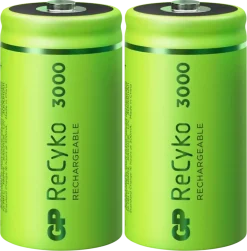 Batterijen|Oplaadbare Batterijen > GP Batterij Oplaadbaar C Baby NiMH 3000mAh ReCyko 1,2V 2 Stuks
