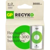 Batterijen|Oplaadbare Batterijen > GP Batterij Oplaadbaar D Mono NiMH 3000mAh ReCyko 1,2V 2 Stuks