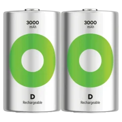 Batterijen|Oplaadbare Batterijen > GP Batterij Oplaadbaar D Mono NiMH 3000mAh ReCyko 1,2V 2 Stuks