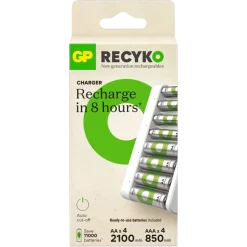 Batterijladers > GP USB Batterijlader AA + AAA inc. Micro USB snoer en 4x AA + 4x AAA Batterijen