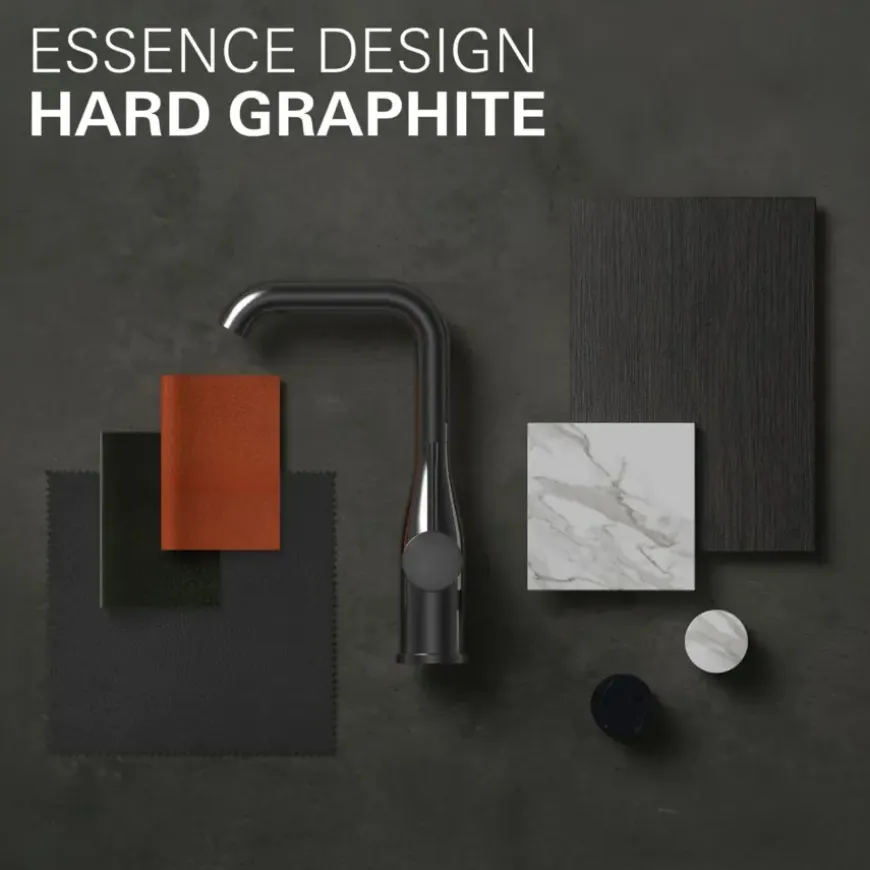 Grohe Colours wastafel inbouwkraan Essence New M 2-gats grafiet