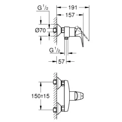 Grohe douchekraan Quickfix Start Flow chroom 15 cm