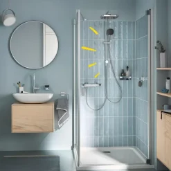 Grohe Douchesysteem Vitalio Comfort 250 Douchesysteem vierkant met omstelling, Max. 8,0L/M Bij 3 Bar Chroom - hartafstand kraan 15 cm