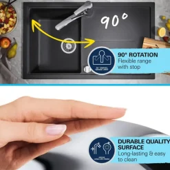 Grohe keukenkraan Start dual spray QuickFix supersteel (RVS look)