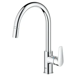 Grohe Keukenmengkraan Start Edge Hoge Uitloop Uittrekbare Mousseur Chroom