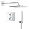 Grohe Precision Thermostat Perfect inbouw douchesysteem met Vitalio Rain Mono 310 hoofddouche vierkant Chroom