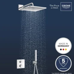 Grohe Precision Thermostat Perfect inbouw douchesysteem met Vitalio Rain Mono 310 hoofddouche vierkant Chroom