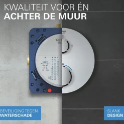 Grohe Precision Thermostat Perfect inbouw douchesysteem met Vitalio Comfort 250 hoofddouche rond Chroom