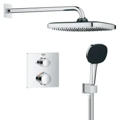 Grohe Precision Thermostat Perfect inbouw douchesysteem met Vitalio Comfort 250 hoofddouche vierkant Chroom