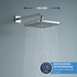 Grohe Precision Thermostat Perfect inbouw douchesysteem met Vitalio Comfort 250 hoofddouche vierkant Chroom