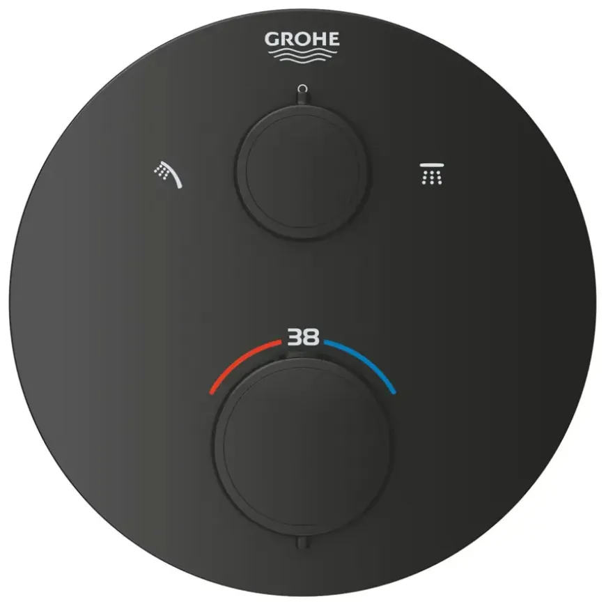 Grohe Precision Thermostat Perfect inbouw douchesysteem met Vitalio Comfort 250 hoofddouche rond Mat Zwart