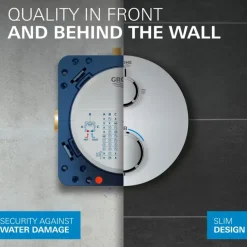 Grohe Precision Thermostat Perfect inbouw douchesysteem met Vitalio Comfort 250 hoofddouche rond Mat Zwart