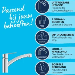 Grohe Quickfix keukenkraan Start uittrekbare Dual spray