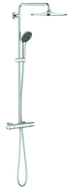 Grohe regendoucheset Quickfix Vitalio Joy XXL - hoofddouche 31 cm - met handdouche en thermostaatkraan 3 standen chroom - hartafstand kraan 15 cm