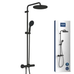 Grohe regendoucheset Quickfix Vitalio Start met handdouche 2 standen zwart - hartafstand kraan 15 cm
